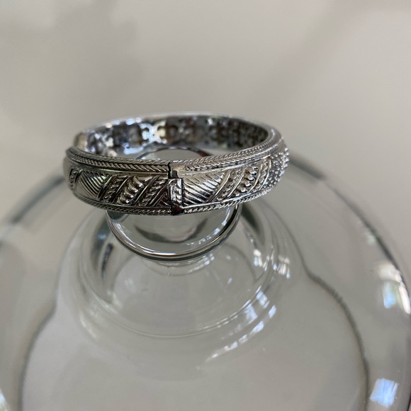 Judith Ripka Classic Hinged Cuff Bracelet in Sterling Silver - Picture 3 of 10